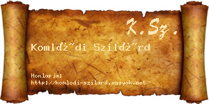 Komlódi Szilárd névjegykártya