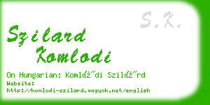 szilard komlodi business card